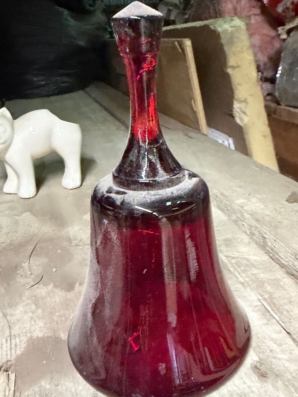 Red Glass Decorative Bell - Home Art Accent along with 2 red and crysal wine